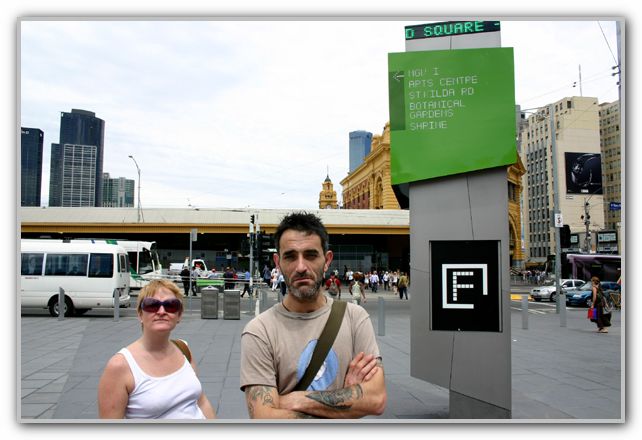 Stuart & Karen in Federation Square Melbourne Feb 2007